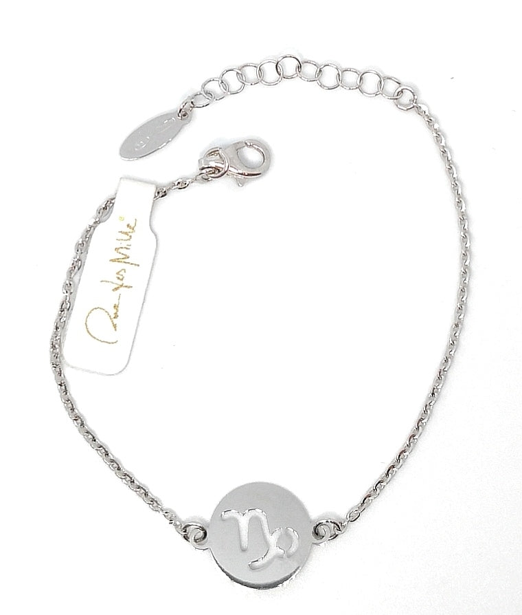 Silver bracelet with Capircorn symbol