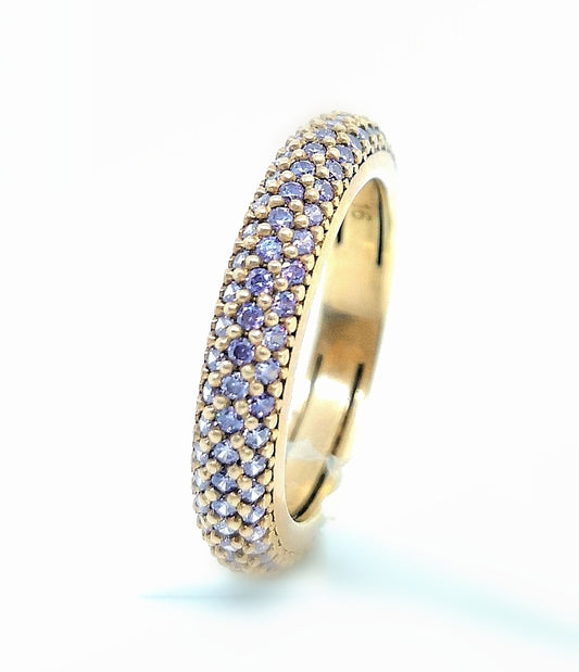 Silver ring with purple zirconia ring