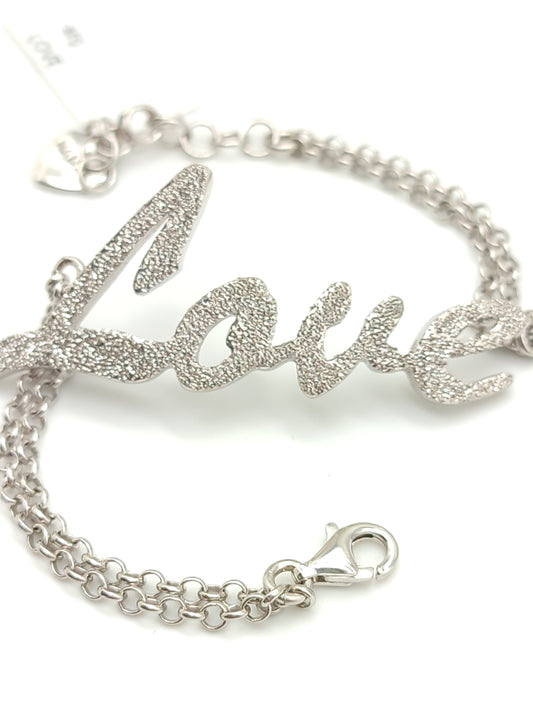 Silver bracelet with Love writing