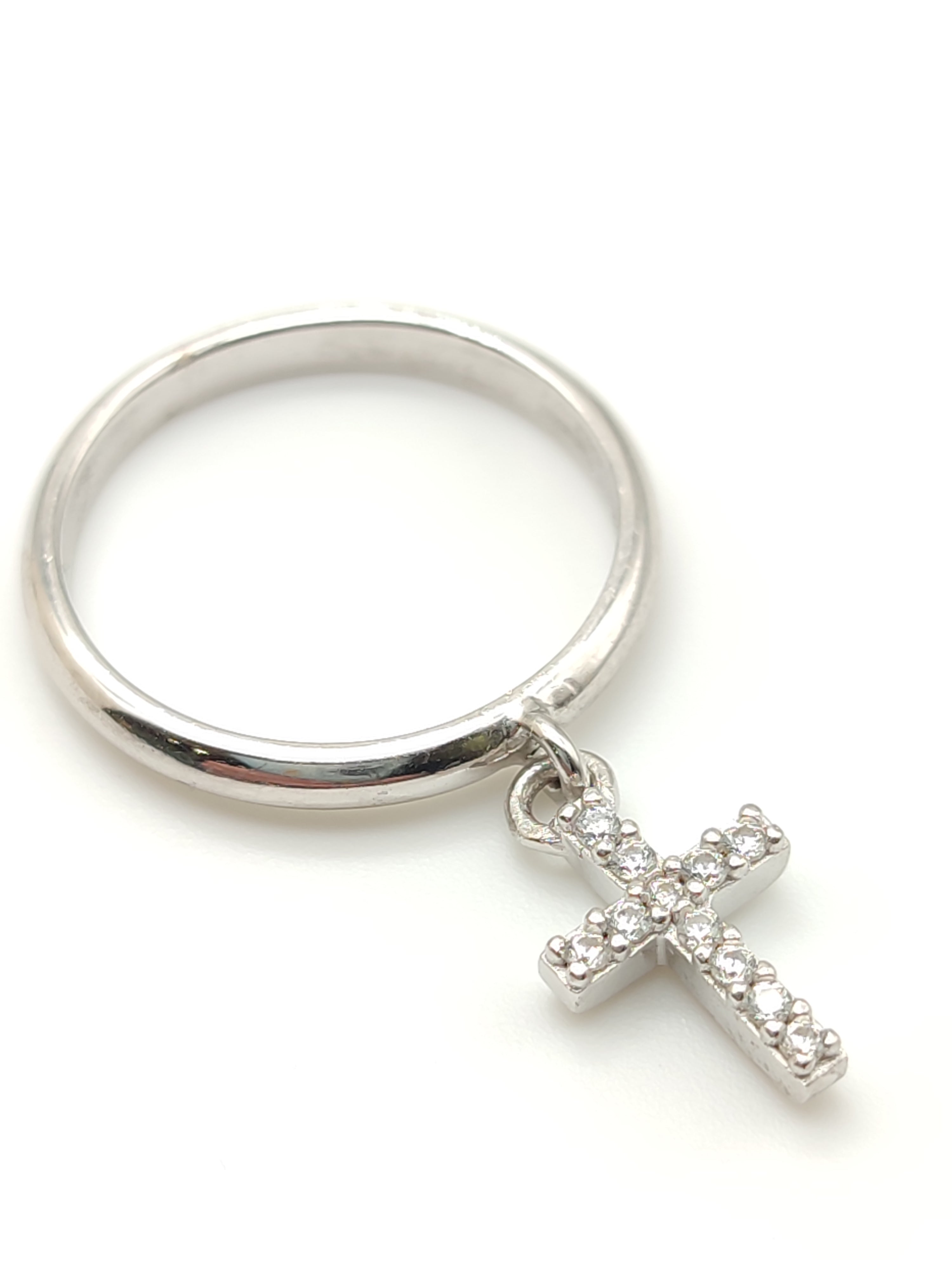 Ring with cross on sale charm