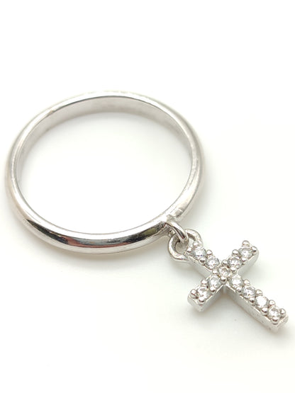 Silver ring Cross pendant