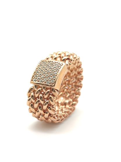 Chicco ring in golden silver with zircons -1cm