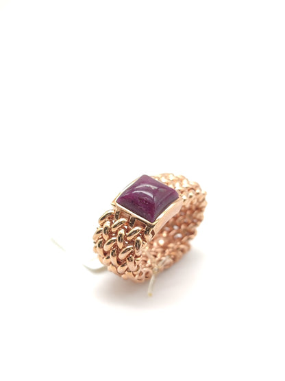 Chicco ring in gilded silver with ruby ​​root