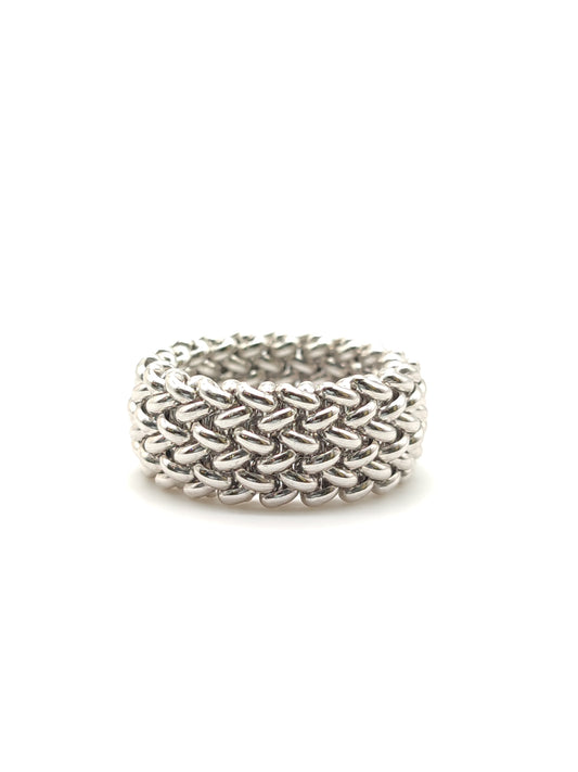 Chicco ring in rhodium silver - 1cm