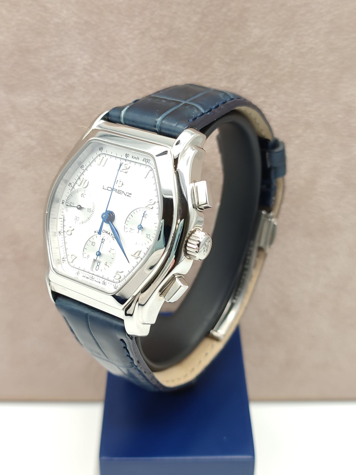 Lorenz - Rectangular steel chronograph