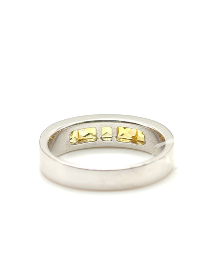 Pavan - Half wedding band in gold with yellow sapphires