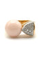 Pavan - Gold ring with pink coral and diamonds