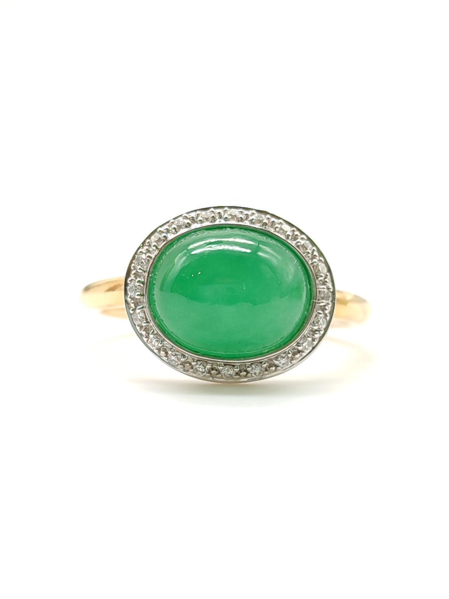 MiMì - Gold ring with jade and diamonds