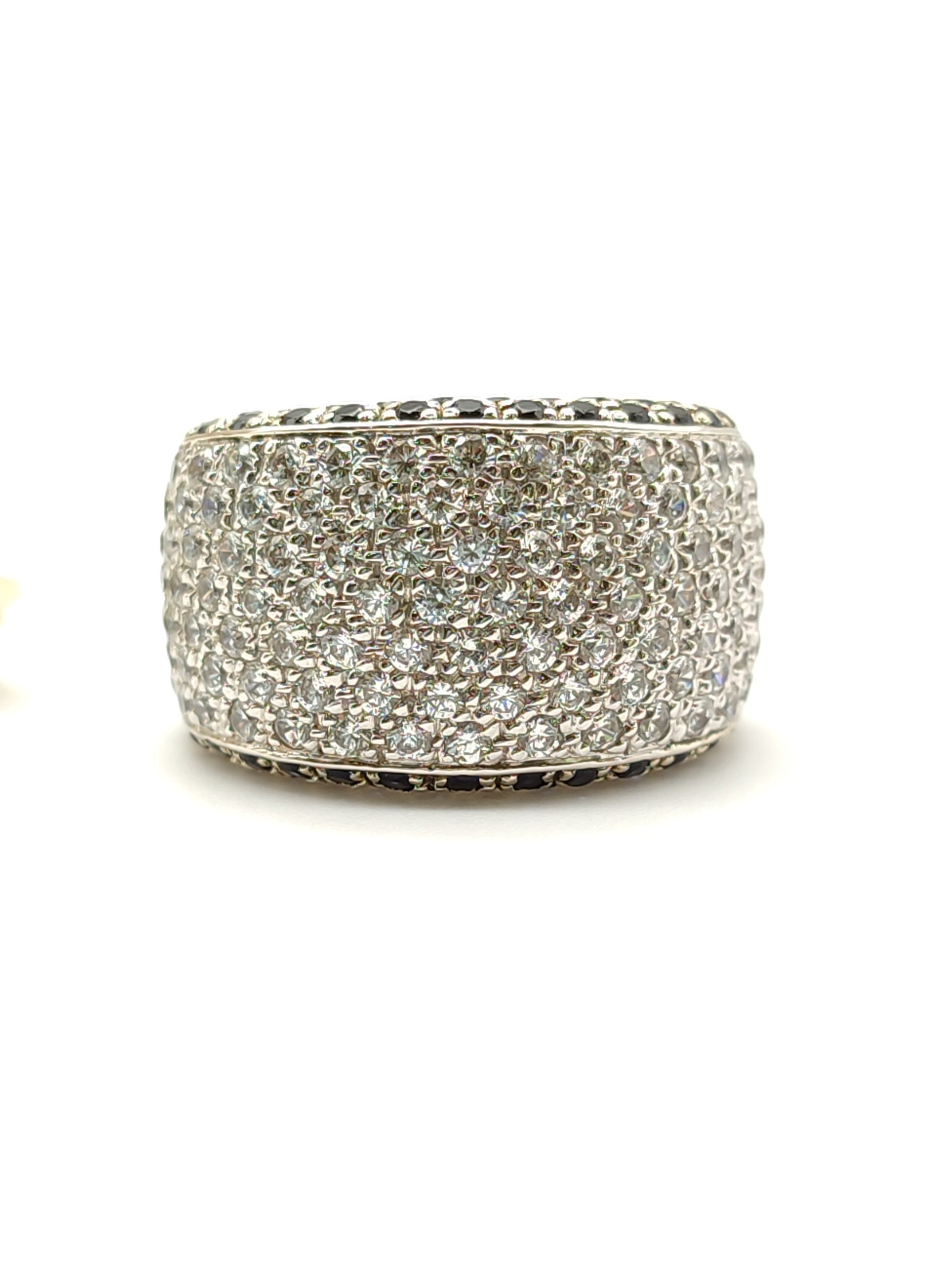 Anello Argento A Fascia Con Zirconi Anello Fascia In Oro Con