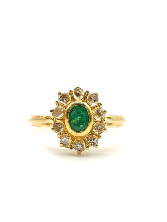 Pavan - Anello in oro con smeraldo e diamanti 8\8