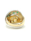 Pavan - Gold band ring with diamonds and emeralds