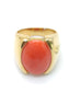 Gold ring with Italian coral cabochon
