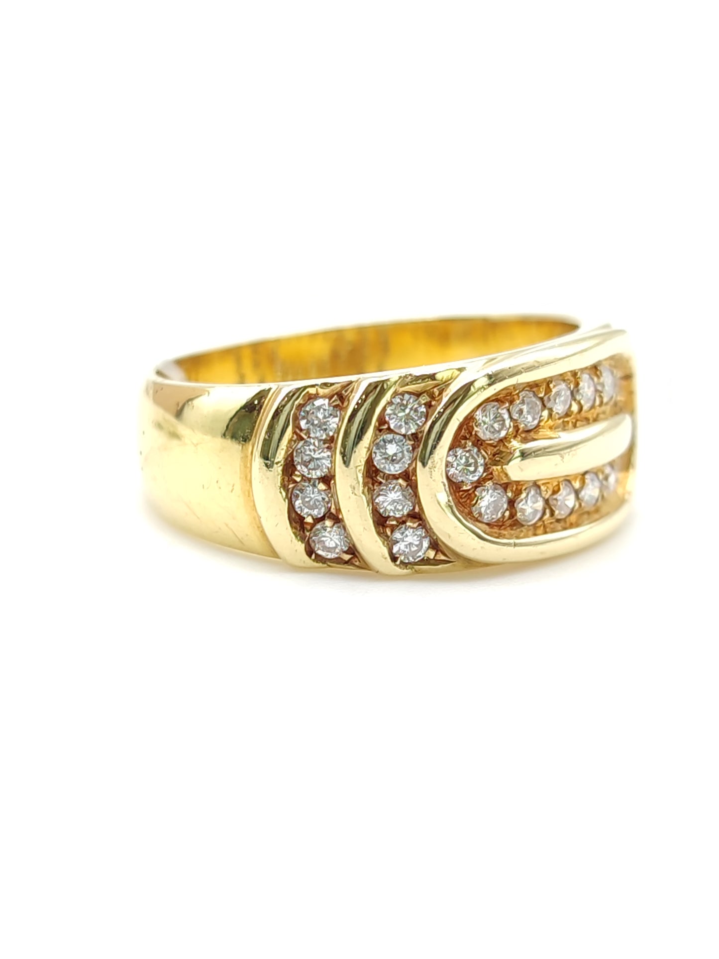 Pavan - Gold band ring with diamonds