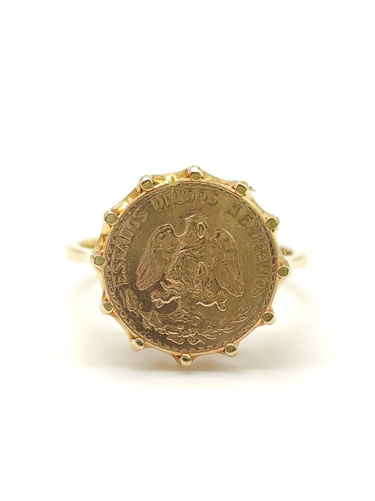 Pavan - Gold ring Mexico coin