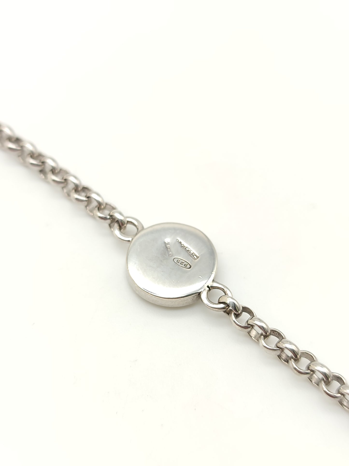 Compass rose silver bracelet with enamel