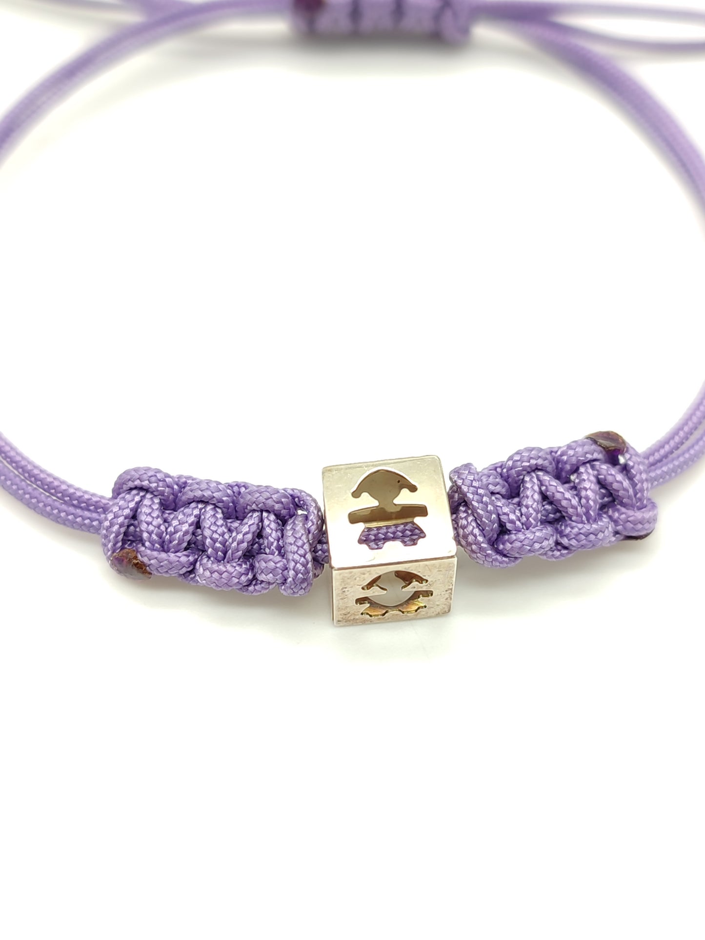 Lebebé purple rope silver bracelet