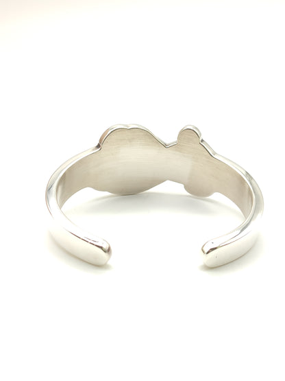Bear rigid silver bracelet