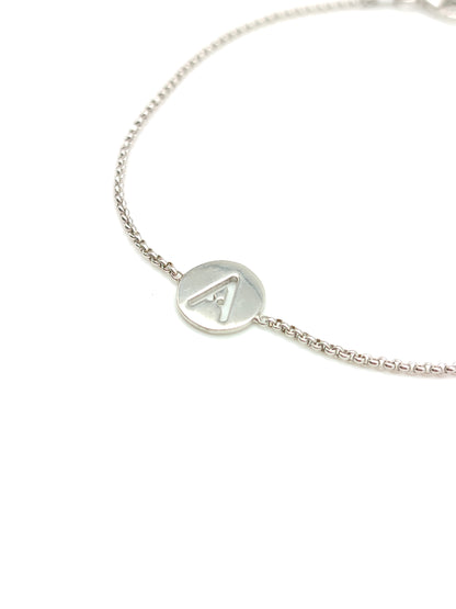 Silver bracelet with letter A