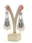 Silver filigree earrings with rose quartz