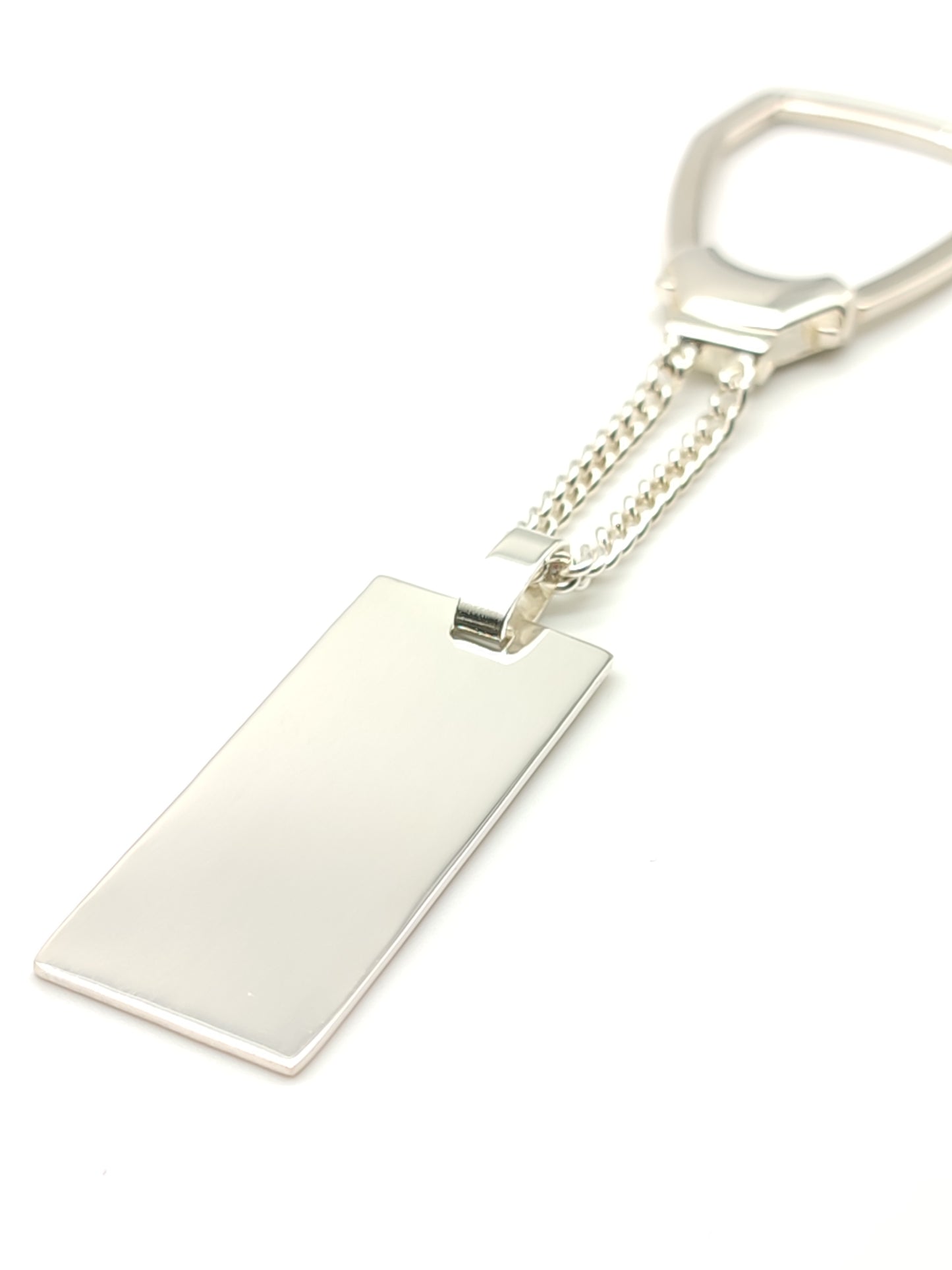 Silver key ring with plate
