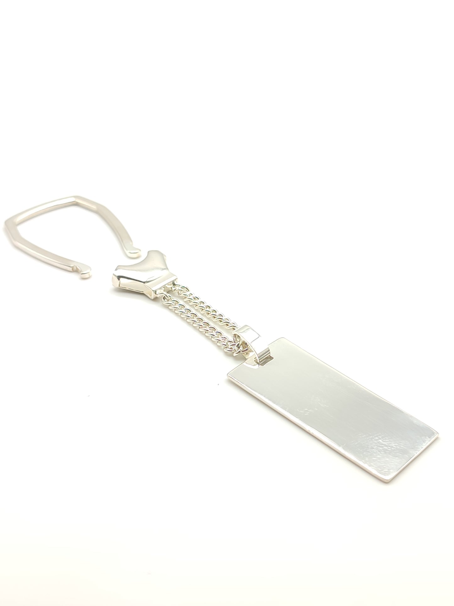 Silver key ring with plate