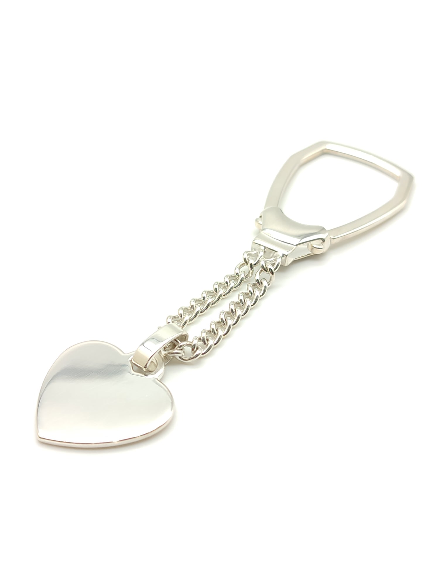 Silver key ring with heart