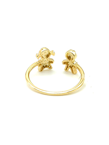 Gold ring with zircons for girls and boys ♡