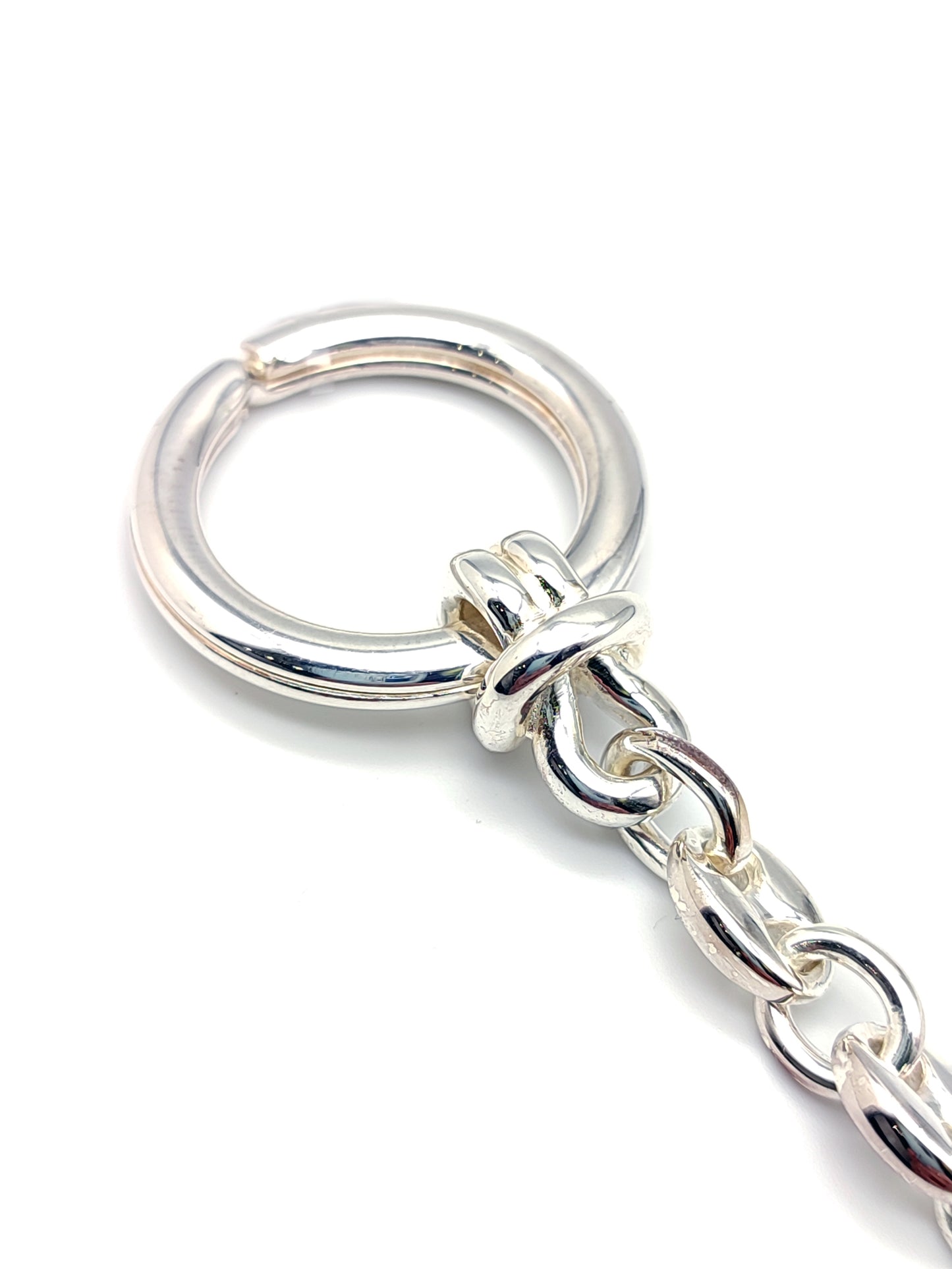 Solid silver key ring with propeller