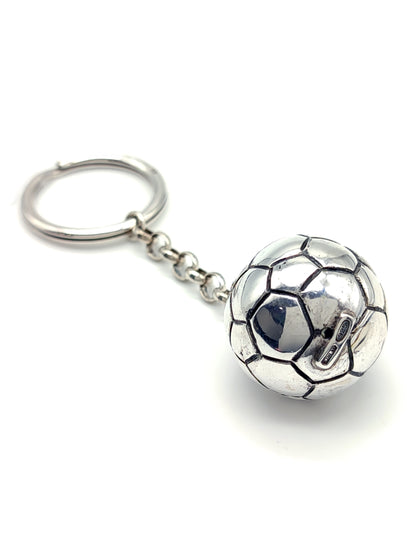 Silver key ring with soccer ball