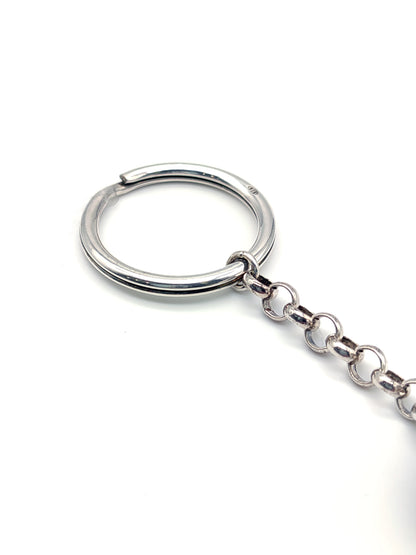 Silver key ring with soccer ball