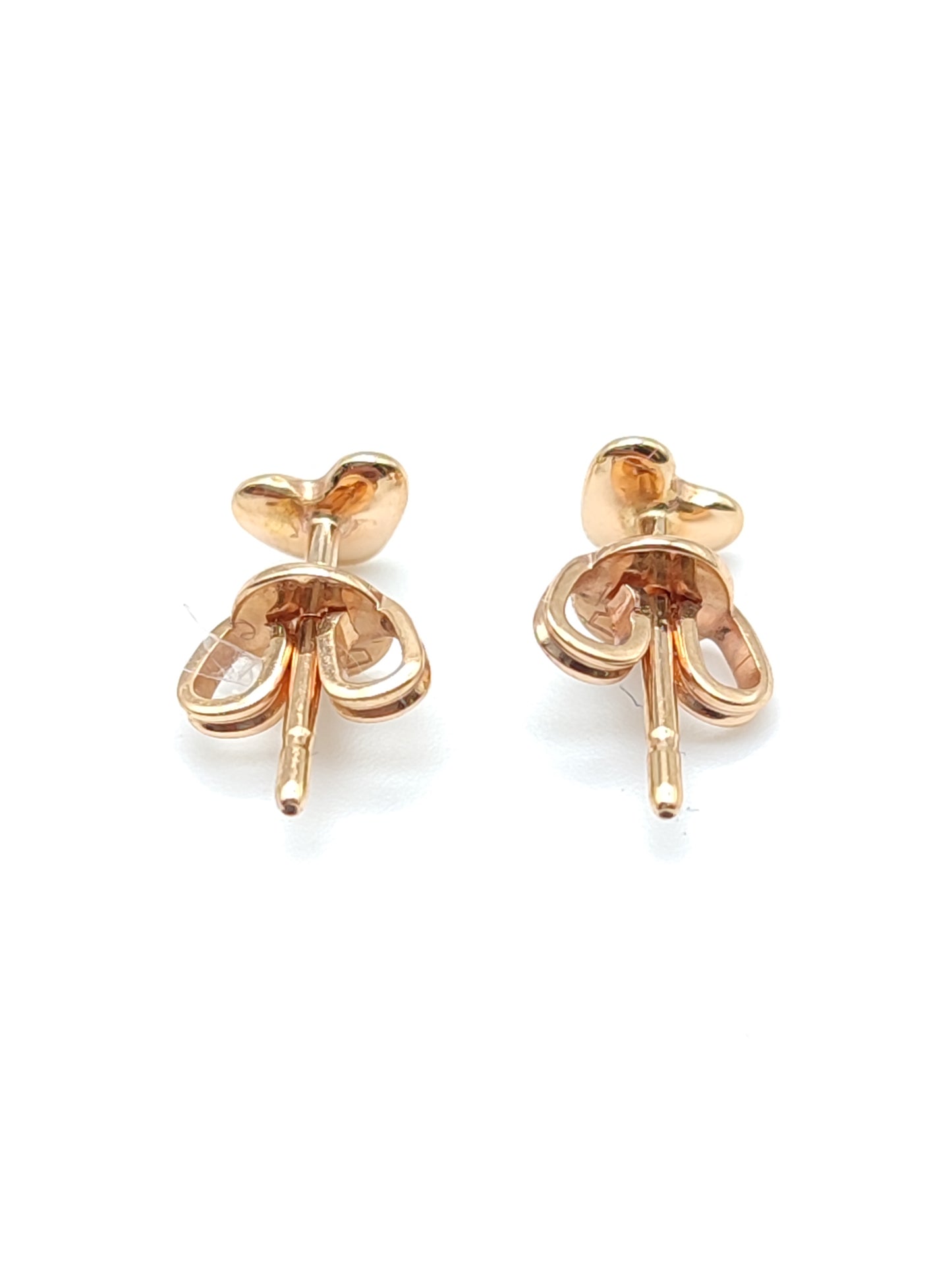Gold heart earrings with diamonds