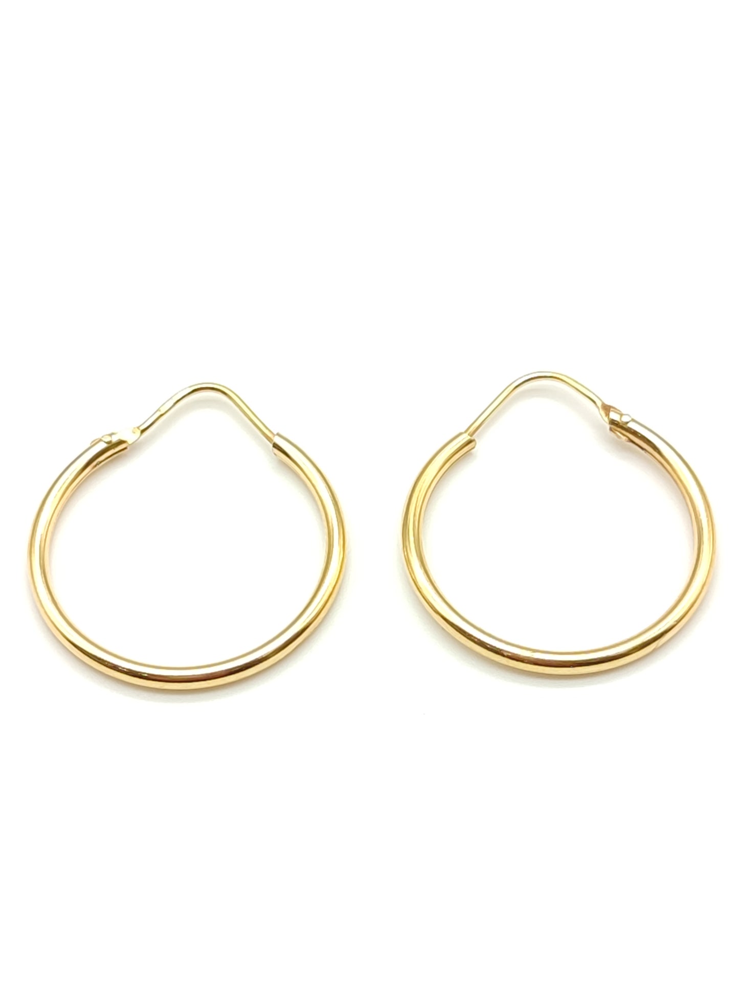 Gold hoop earrings diameter 2.5 cm