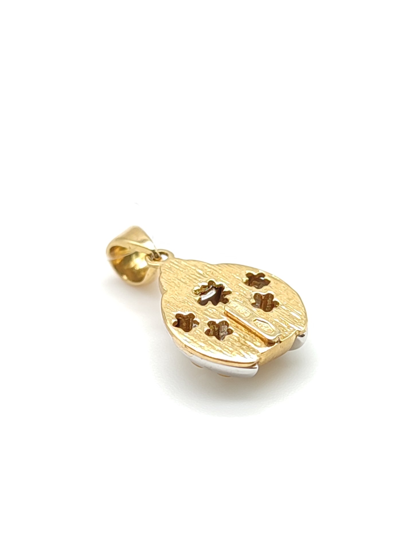 Two-tone ladybug gold pendant