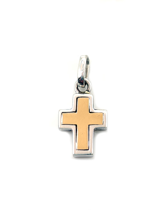 Cross pendant in gold and silver