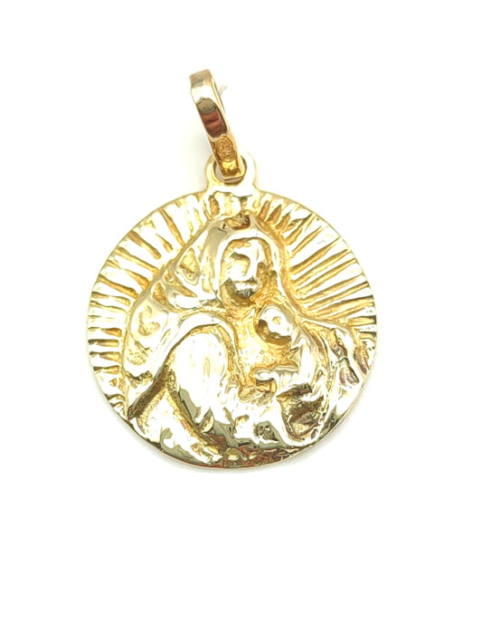 Madonna low relief gold pendant