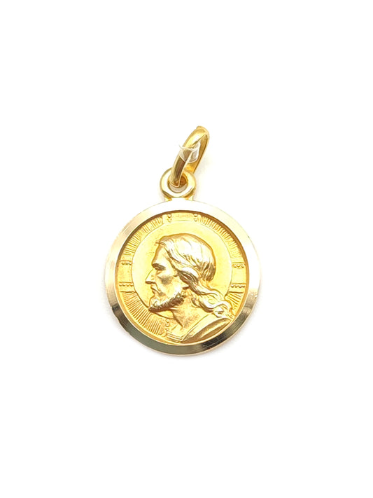 Christ bas-relief gold pendant
