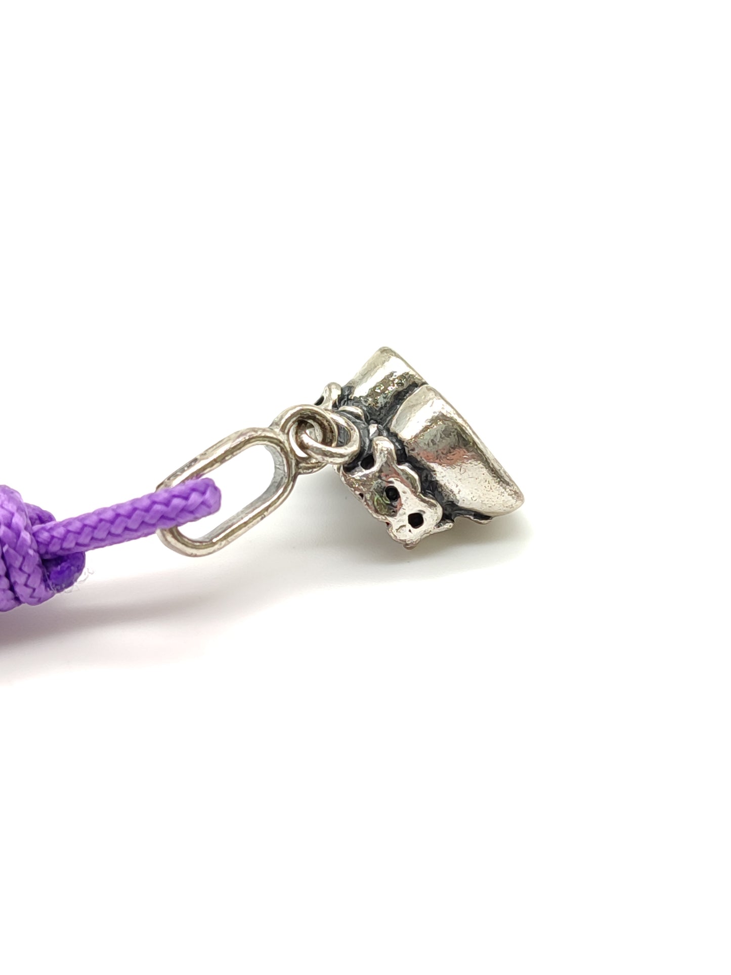 Silver key ring for baby shoes with rope