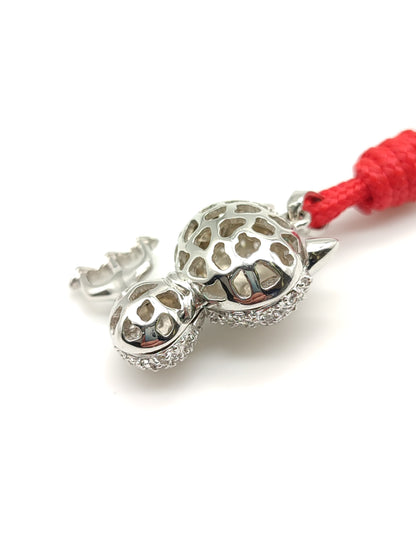 Silver devil key ring with rope