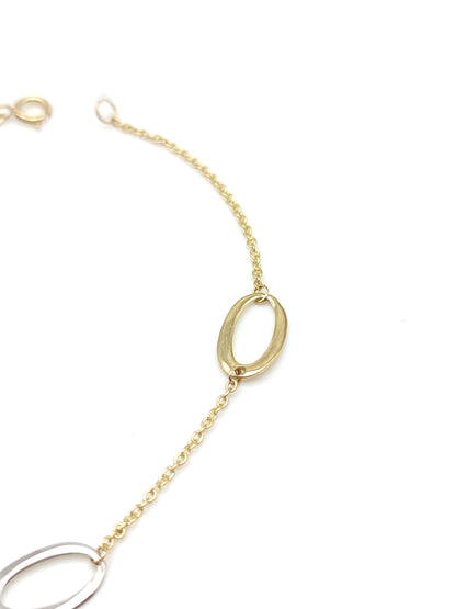 Gold bracelet with oval elements