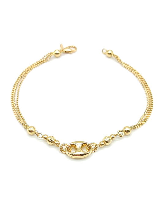 Navy mesh gold bracelet