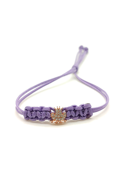 Frog prince bracelet in silver and rope