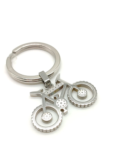 Racing bike steel key ring