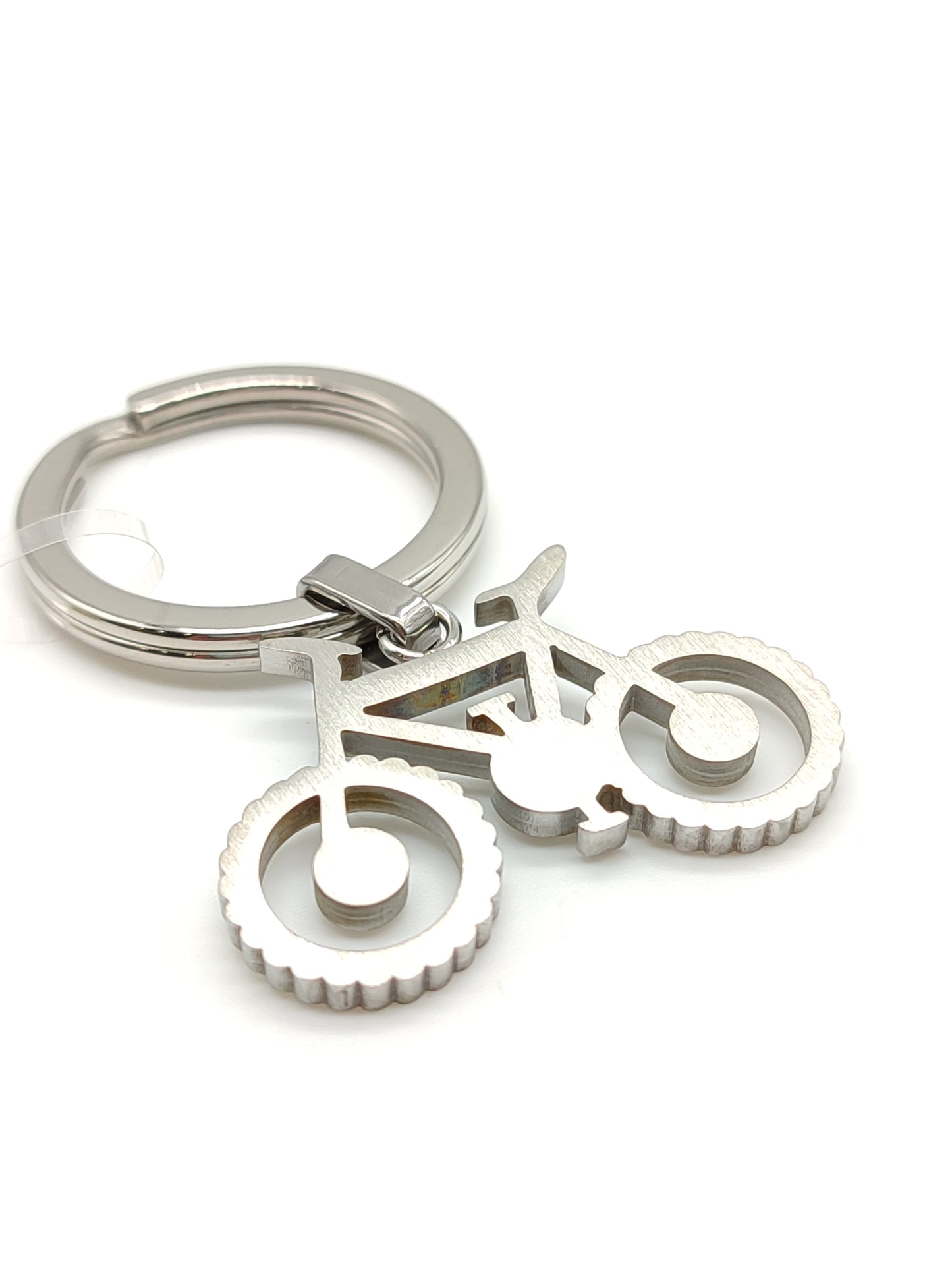 Racing bike steel key ring