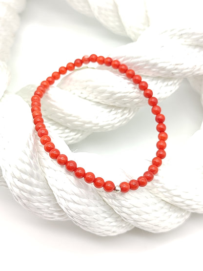4mm sea coral elastic bracelet