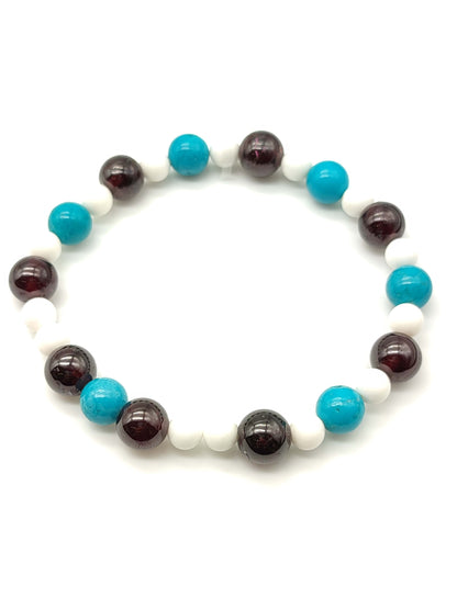 Elastic sea bracelet with semi-precious stones