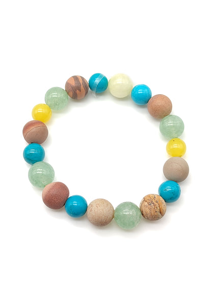 Elastic sea bracelet with semiprecious stones