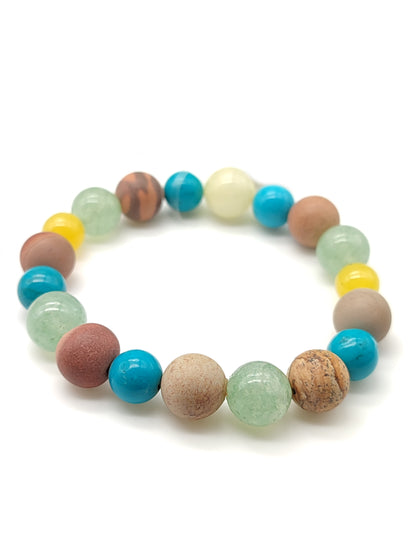 Elastic sea bracelet with semiprecious stones