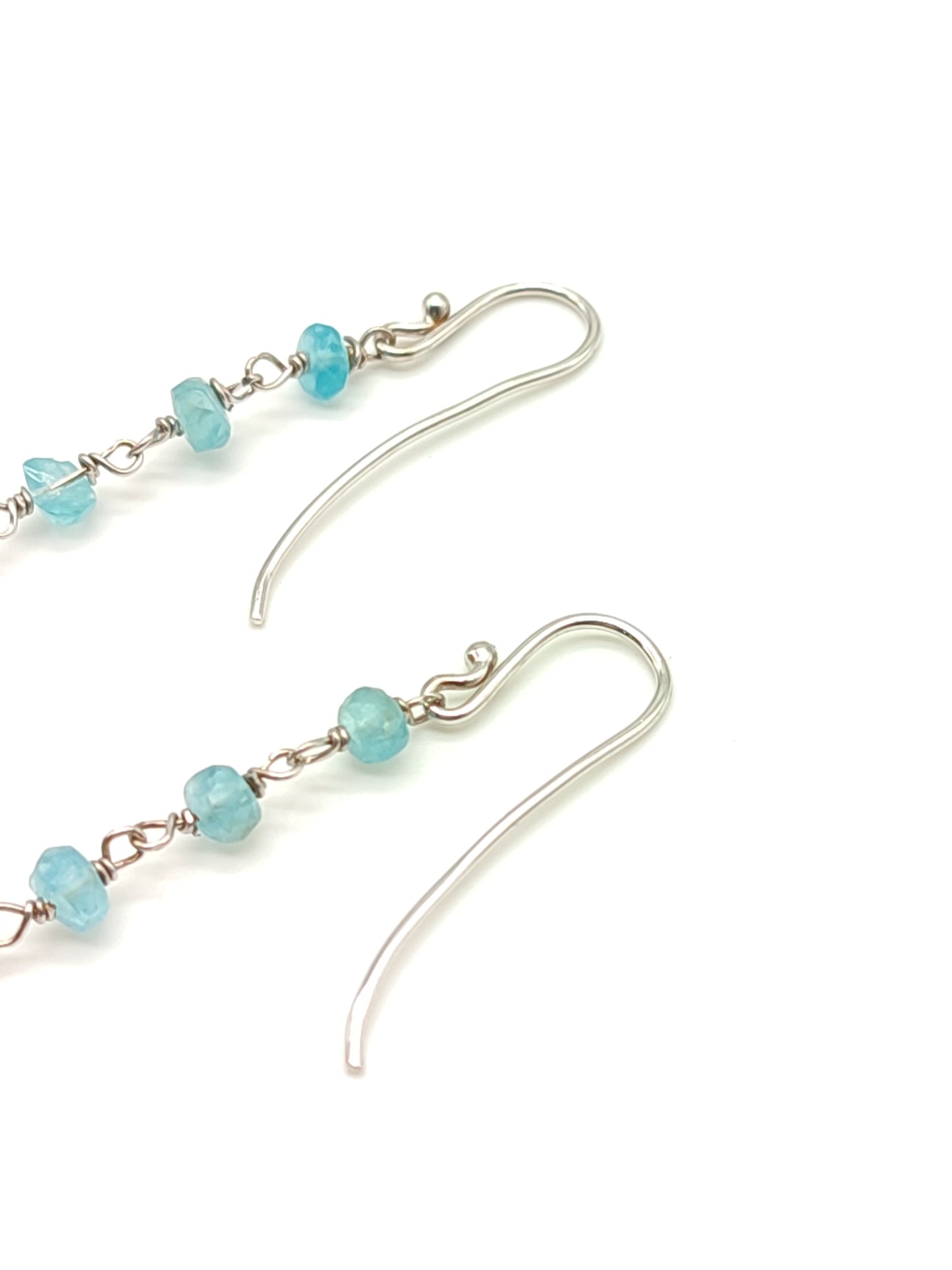 Silver earrings with amazonite and hyaline quartz
