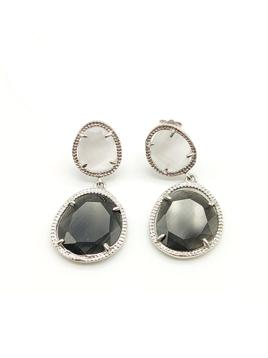 Quartz silver earrings