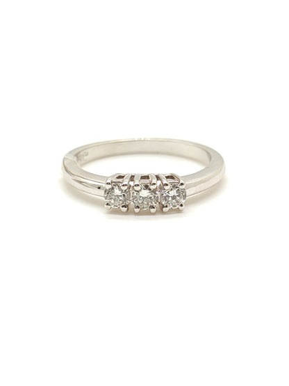 Gold trilogy ring with 0.37ct diamonds